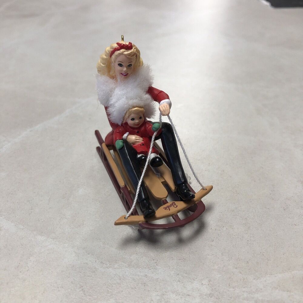 SISTER Ornament Hallmark Winter Fun With BARBIE and KELLY Sledding Keepsake 2000